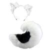 Realistic Foxes Tail And Ears Set For Women Cosplay Faux Furs Costume Headband and Tail Convention Role Play Accessories