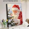 DIY Framed Pearl Bead Art Kit Santa Claus Touching Christmas Tree Pattern Sparkling Canvas Painting Creative Craft for Holiday Desk Wall Decor