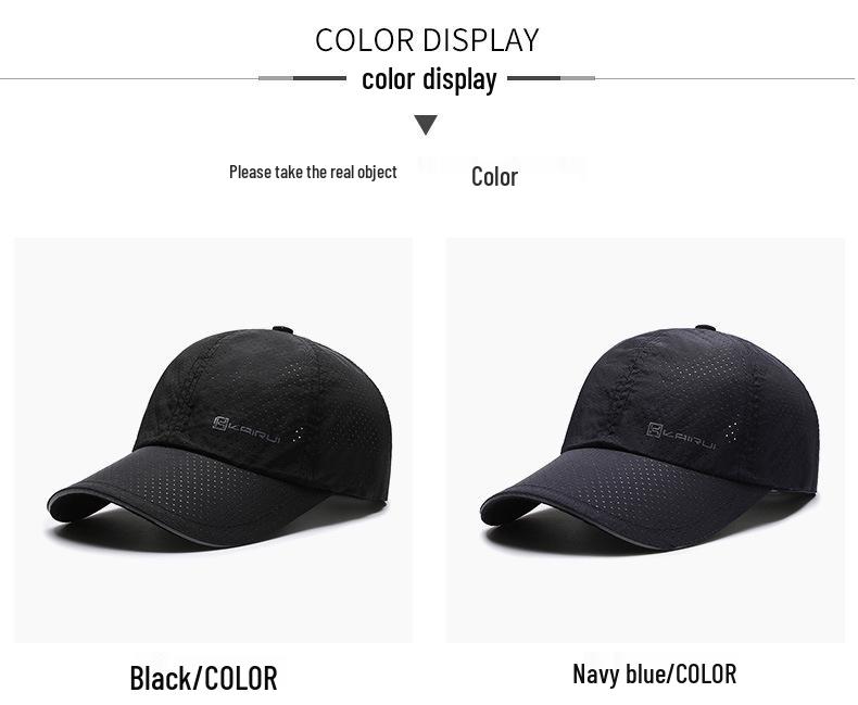 Men's Mesh Quick-Dry Baseball Cap - Breathable Sun Protection with Reflective Sandwich Brim Duckbill Hat.