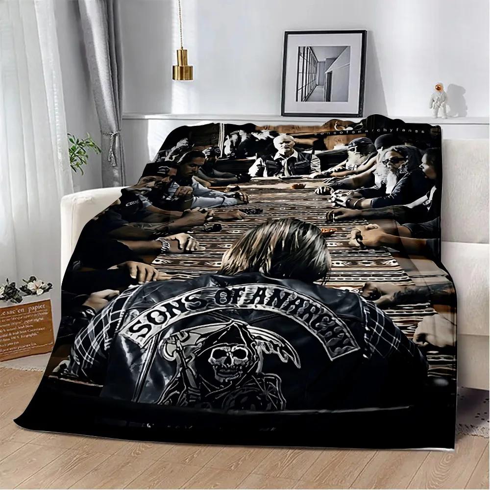 

TV SSons of Anarchy Retro Printed Blanket Picnic Blankets Warm Blanket Soft and Comfortable Blanket Home Travel Birthday Gift 125x150cm (50x60inch)