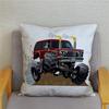 Cartoon Monster Truck Print Cushion Cover Pillow  45X45 Square   Sofa Home Decoration Throw