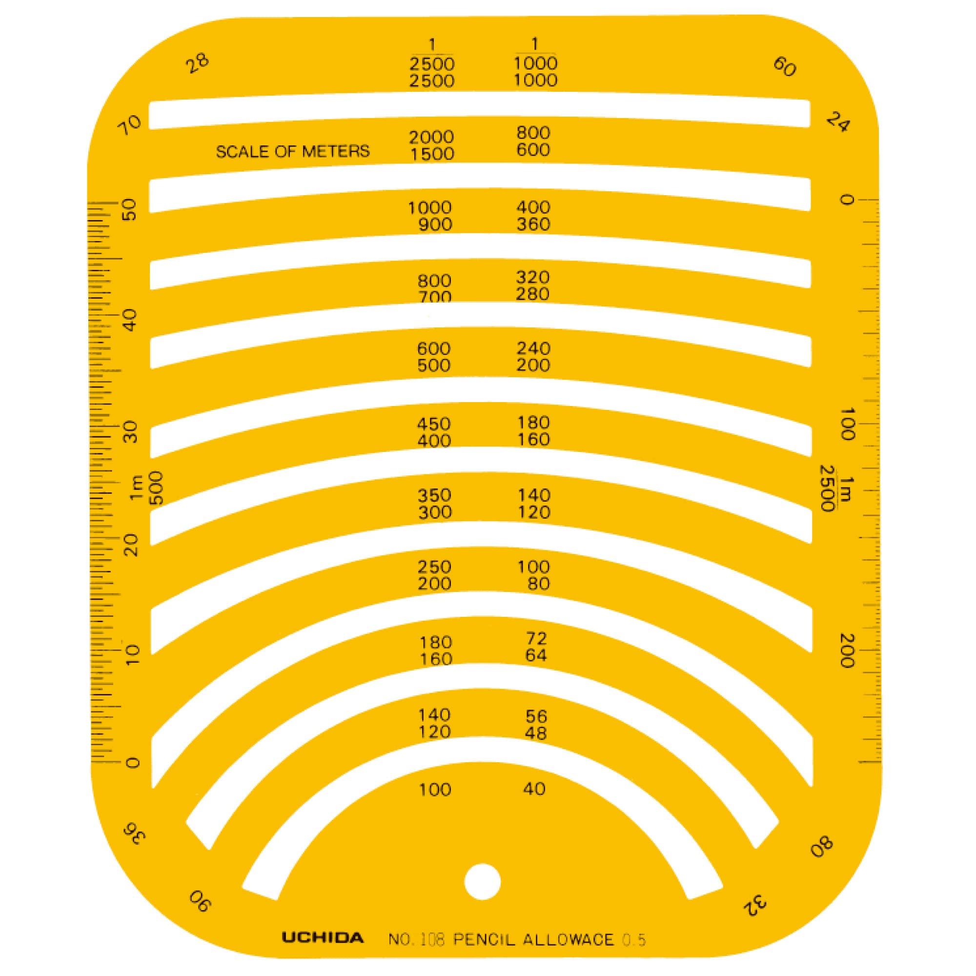 Инструмент для черчения Uchida Шаблон для черчения Uchida 108 Линейка для окружности Оранжевый (Учидасейзуки) нет. 012-0025 оранжевый