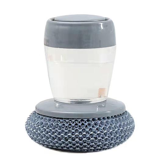 Yousheng Pot Cleaning Brush Comfort Grip Soap Dispensing Kitchen Scrubber with Replaceable Brush Head One-Hand Soap Control Non-Slip Ergonomic Handle