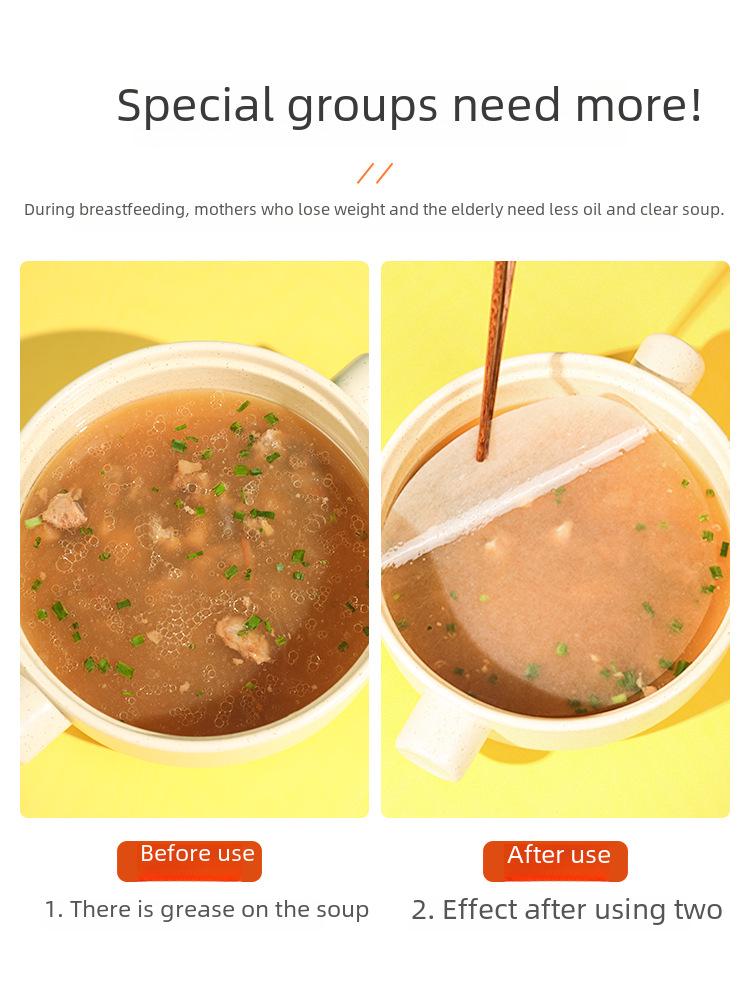 Papír absorbující olej do polévky a dušeného masa: Potravinářská kuchyňská fólie na filtr oleje