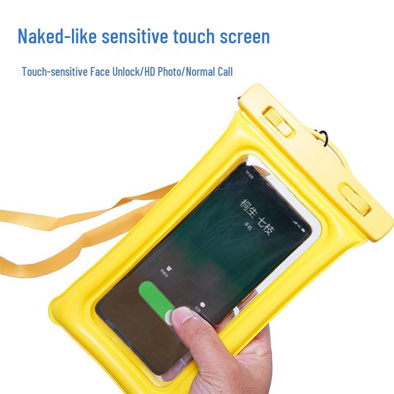 Große wasserdichte Handyhülle mit Airbag und hochtransparenter Touchscreen-Folie - Perfekt für Tauchen, Schwimmen und Regenschutz