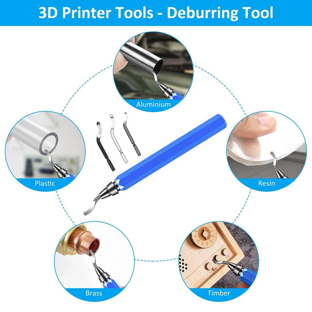 Deburring Tool Set for 3D Printer 11PCS Mix Blades Removing Burr 5PCS Needle File Micro Wire Cutter for 3D Print Plastic Model