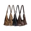 Retro Soft Leather Large-Capacity Tote Bag Women'S Bag Single Shoulder Underarm Bag Trendy Daily Leisure Commuting Medium And Large Bag