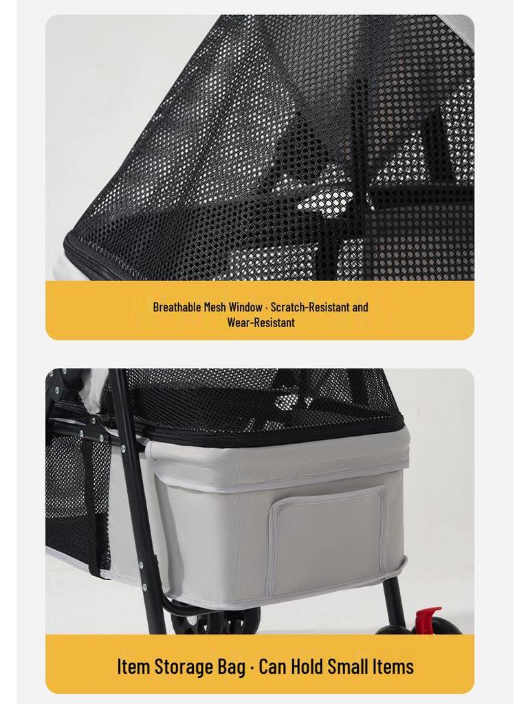 Lightweight Foldable Pet Stroller for Cats and Dogs - Travel and Outdoor Use