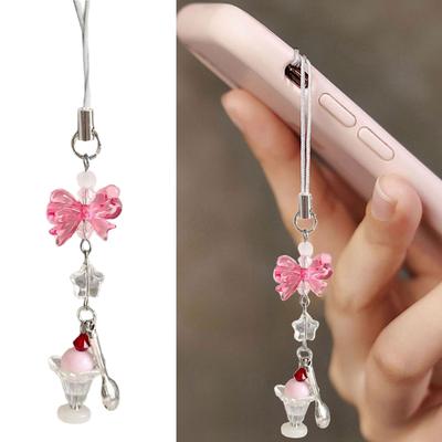 Creative Ice Cream Theme Phone Chain Bag Pendant Decorations Perfect for Enhancing Style In Daily Life and Special Event