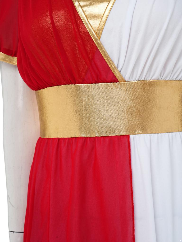 Costum Femei Grecia Antică Halloween Rochie Toga Asimetrică Mânecă Scurtă Umeri Dezgoliți Tunica pentru Petrecere Tematică Rugăciune Adorare