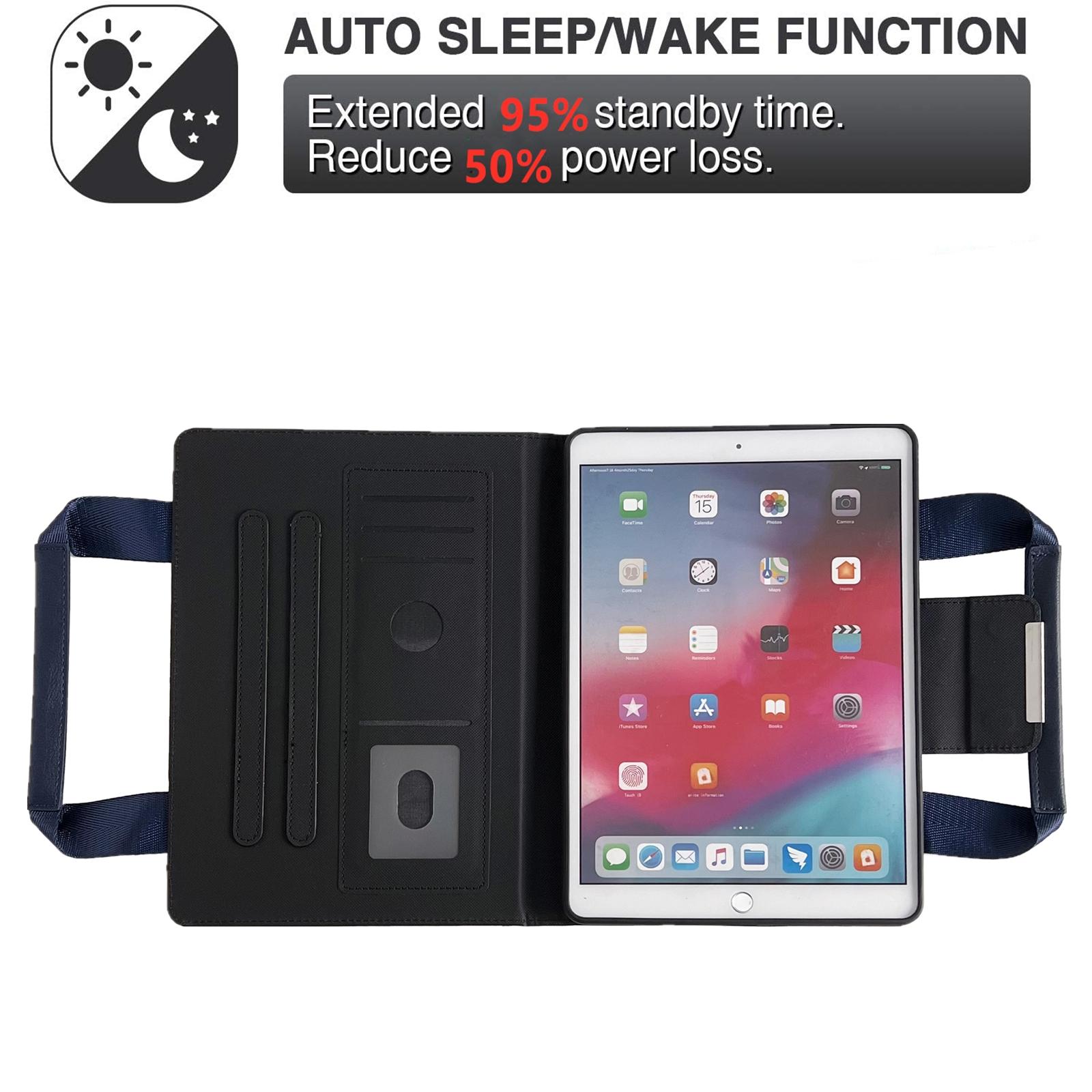 

Tablet Case for iPad 10.2 (2021)/(2020)/(2019)/Air 10.5 inch (2019)/Pro 10.5-inch Auto Wake/Sleep Leather Cover Sapphire