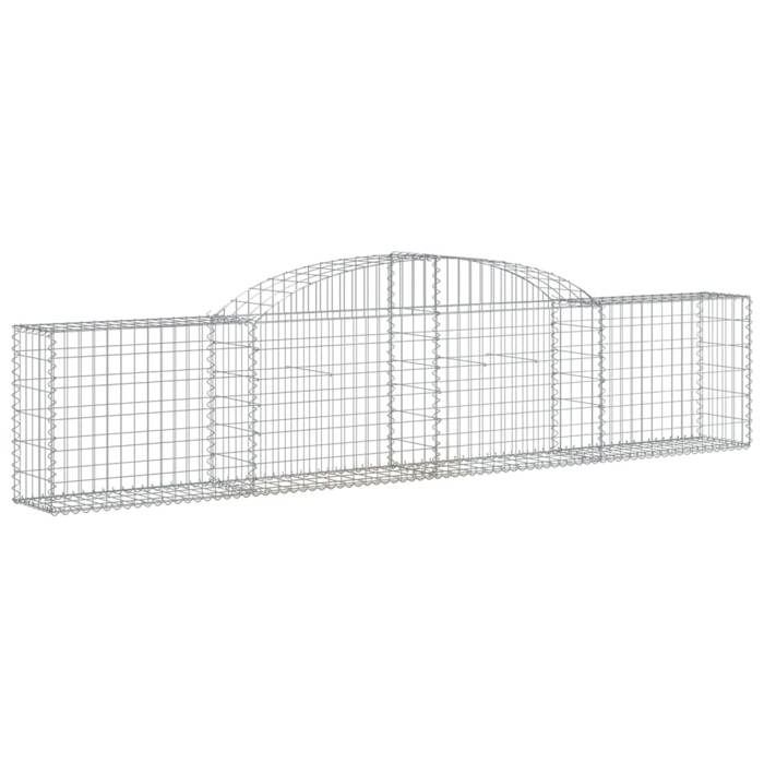VidaXL Curved Gabion Baskets 4 Pcs 300x30x60/80 Cm Galvanized Iron, Gabion, Gabion Cage, Gabion Wall Basket, Wall of 3146487