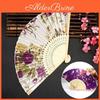 Chinese Style Japanese Silk Fan Folding Fan Wedding Fan Art Gifts Dance Hand Fan Vintage Bamboo Folding Hand Held Flower Fan
