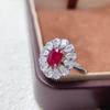 Luxury Retro Water Drop Pigeon Blood Ruby and S925 Sterling Silver Ring