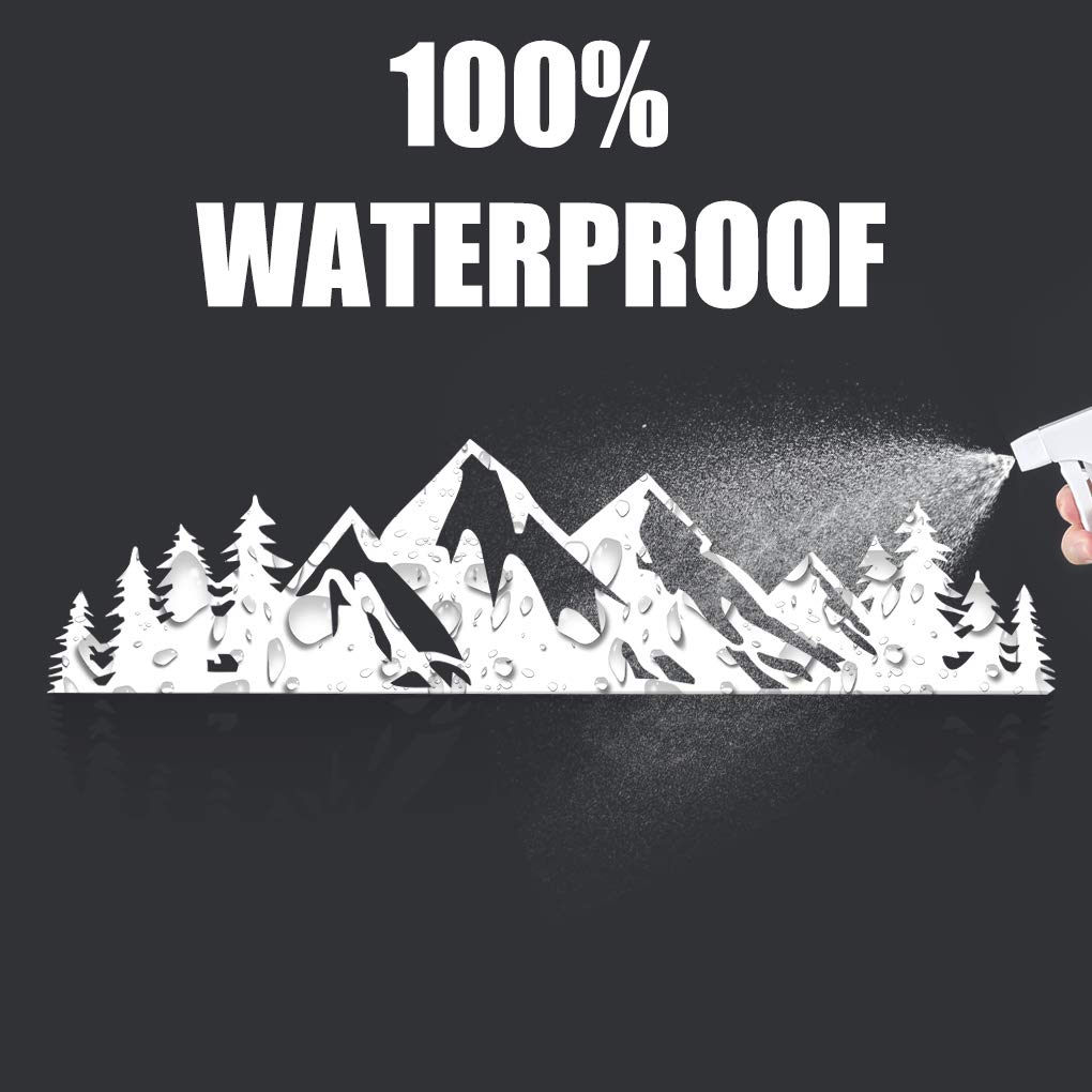 JINZHAO Tree Sticker Car Laptop Decal Vinyl Mountain Sticker Outdoor Bumper Sticker (Pack of 3) (White)