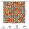 Rustic Floral Shower Curtain Orange Blue Print Bath Decor Fabric Waterproof Home Decoration 72x84 In (180X213 CM)