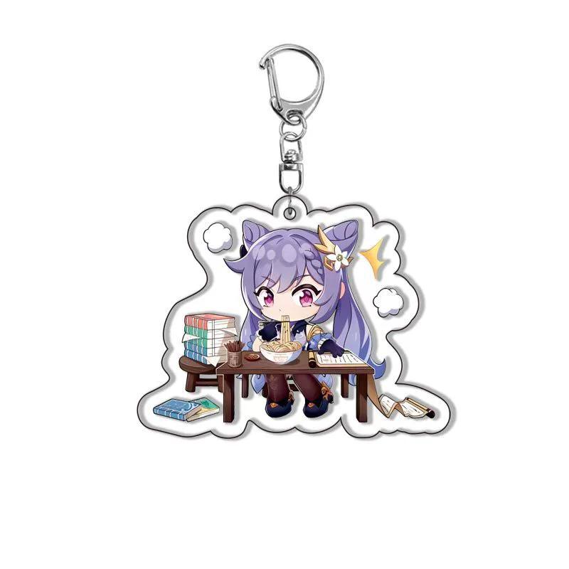 Genshin Acrylic Keychain Sweet Rain Walnut Monster Cartoon Pattern Anime Pendant