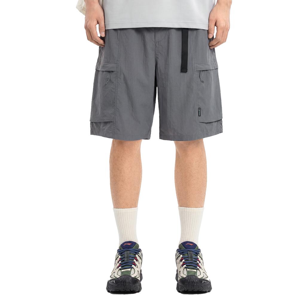 Li Ning Outdoor CF Quick-Dry Loose Multi-Pocket Cargo Shorts Men shorts AKSW519-1