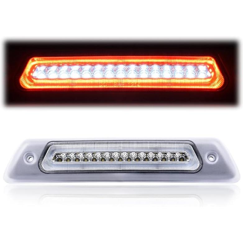 PIT66 3Rd Brake Light Compatible With 2004-2008 Ford F150 High Mount Center Rear Roof Third Cargo Light Parking Light Halogen Clear/Red Lens Tercera