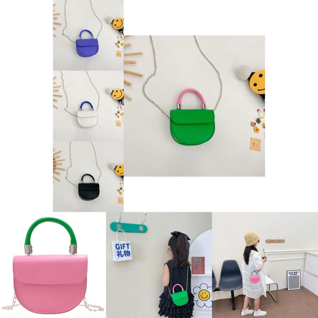 Fashionable Girls Mini Pu Handbag Chic Color Block Design Perfect For Everyday Use