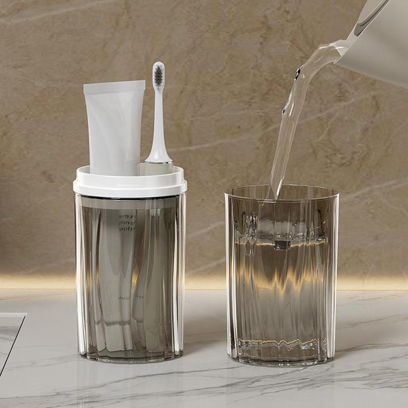 Travel Portable Toothbrush Cup Bathroom Toothpaste Holder Storage Case Box Organizer Travel Toiletries Storage Cup