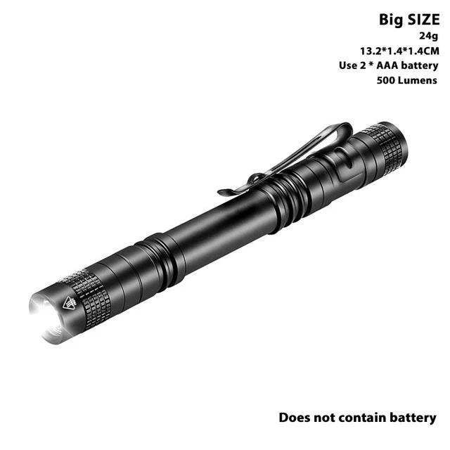 Mini LED Flashlight Pocket Pen Light Portable 1000 Lumens Waterproof Torch Using AAA Battery For Medical Outdoor Emergency Lamp