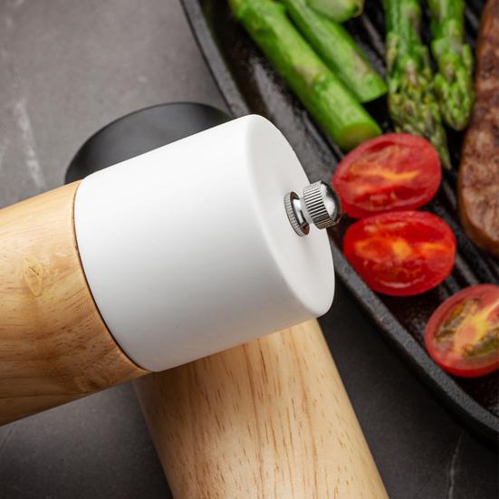 6 Inch Spice Grinder Manual Rotor Adjustable Coarseness Wood Ceramic Natural Pepper Salt Grinder for Kitchen