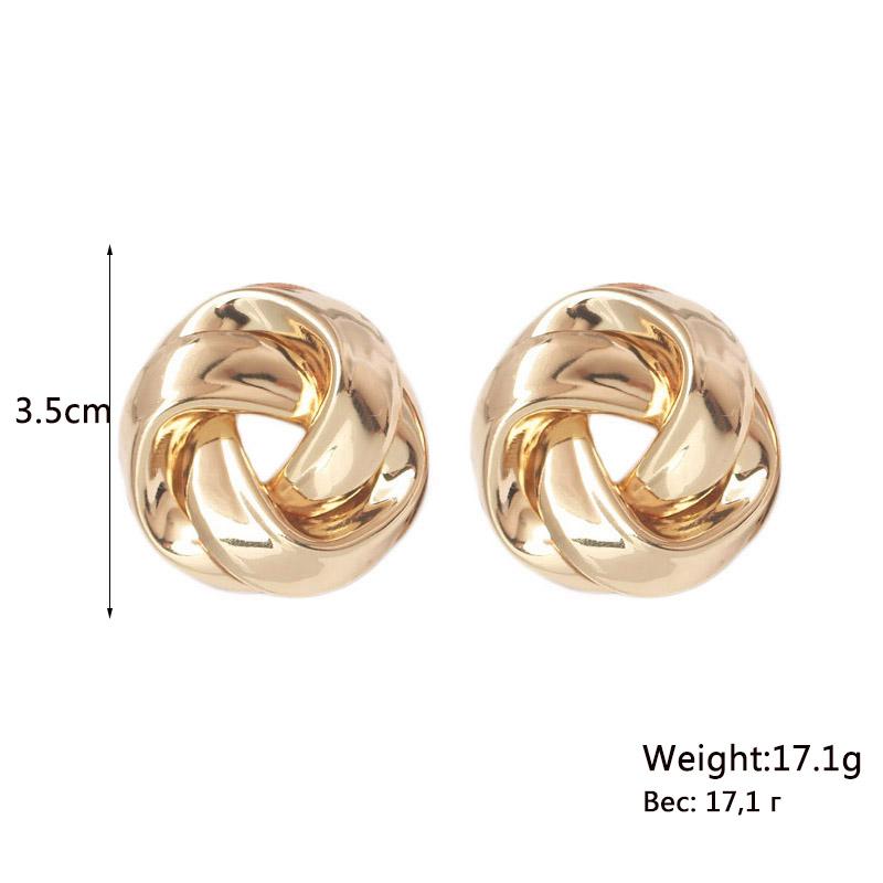 New Big Metal Dangle Earrings for Women Gold Color Spiral Exaggerated Drop Earrings Heavy Ear Jewelry Earrings for Women