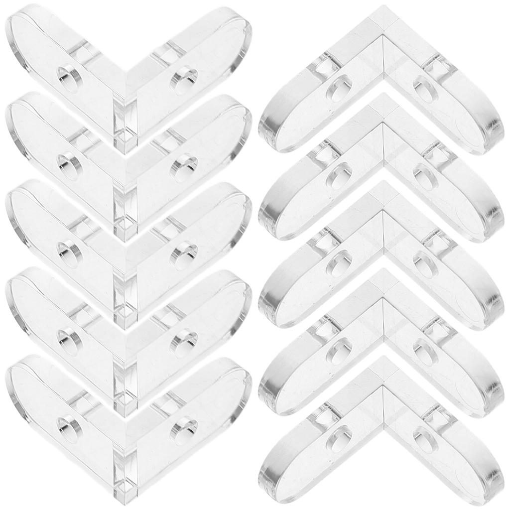 15Pcs Fixed Buckle Corner Code Transparent Bracket Acrylic Braces Clear Angle Connectors Storage Cases Home Decor Figurines
