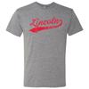 Lincoln City Baseball Script - Baseball Pride Triblend T Shirt - Premium Heather