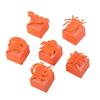 12 Count Tangerine Halloween Candy Boxes User friendly Paper Container With Eerie Pumpkin Designs