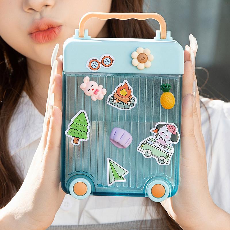 Cute Student Silicone Straw Plastic Water Cup With Sealant For Office And Outdoor Use