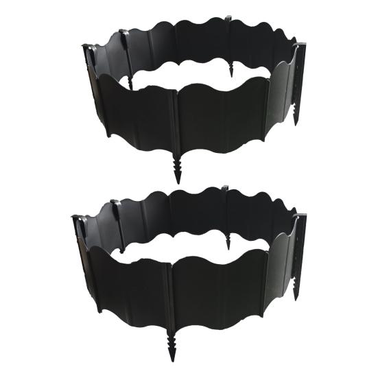 Garden Edging Border No-Dig Design Landscaping Edging Interlocking Plastic Edging Panels with Stakes for Lawn Flower Bed Fence Borders