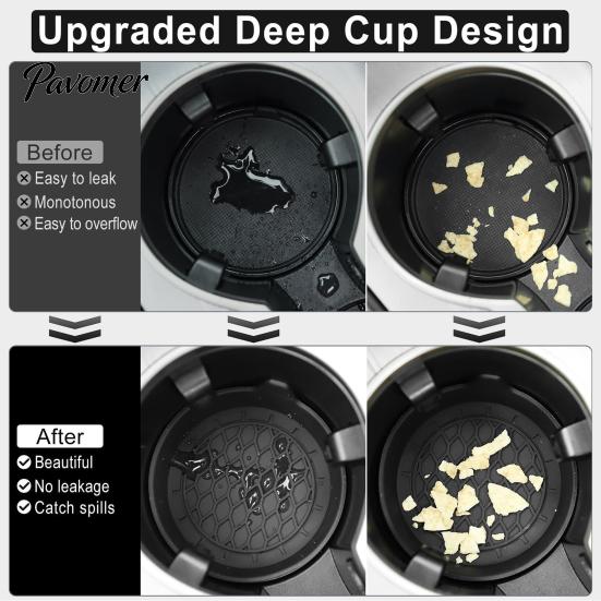 Honeycomb Texture Coaster Car Cup Holder Mat, Non-Slip Silicone with Raised Edge, Anti Rattle Pad for Auto Drink Anti-shake