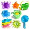 Colorful Kids Water Play Toy Set With Animal Cups Watering Can And Scoops Swimming Pool Beach Toy For Pool Bath Time Fun