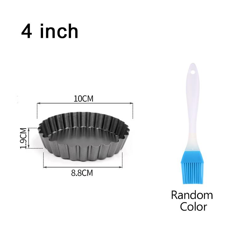 

4/6/8/9Inch Pie Baking Mold Bottom Removable Fluted Nonstick Bakeware Oilbrush Mesh Roller Dishes Tart Cake Festival Dessert ZYF