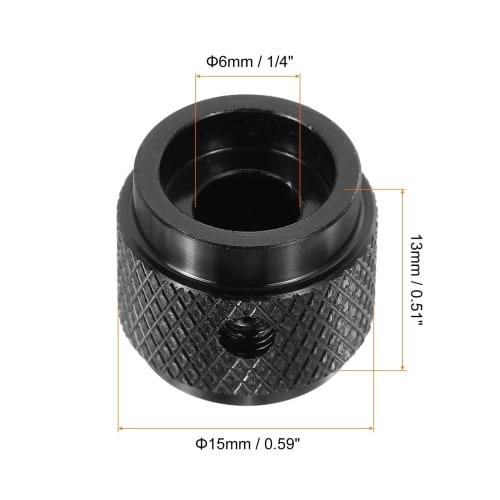 uxcell 4-Piece Aluminum Potentiometer Knob, 1/4" (6mm) ID x 5/8" (15mm) OD x 1/2" (13mm) Height, Universal Volume and Tone Control Knob for Guitar and