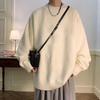 2026 Autumn/Winter Men's Casual Knit Sweater - Hong Kong Lazy Style, Youthful Pure Color Round Neck