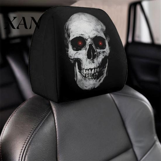Headrest Protector Ghost Face Car Covers, Scary Seat Easy Install Cover Protector, Universal Stretchy Accessory for Most Cars