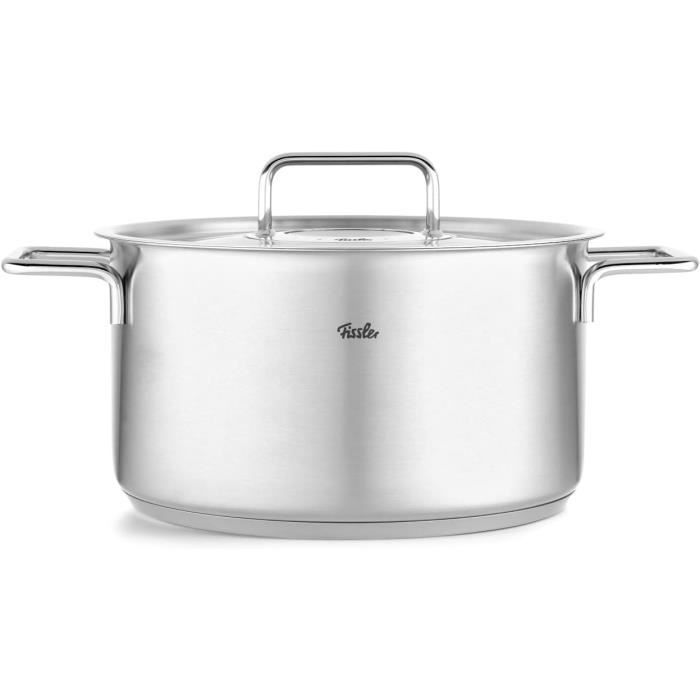 Faitout - fissler - collection pure - 24 cm - 5,7 l - inox recyclé avec couvercle métallique