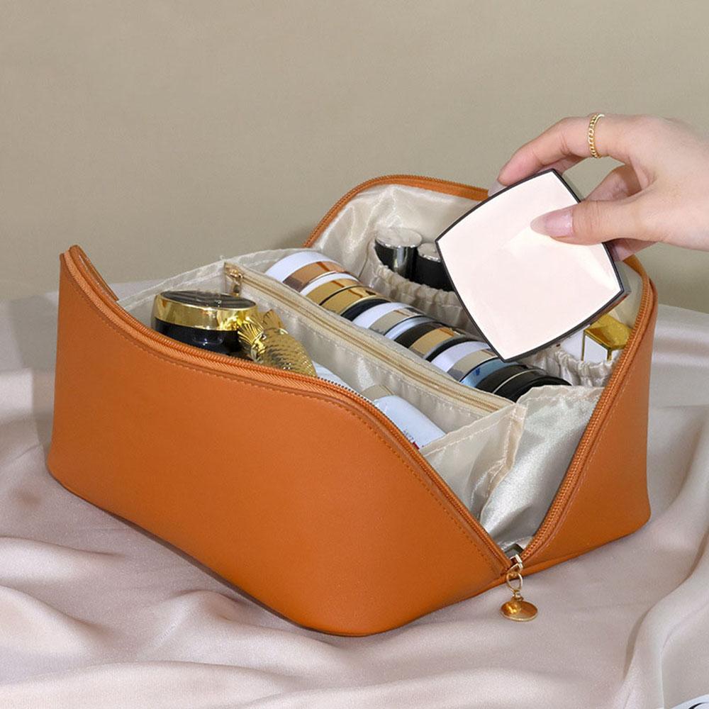 Simple Portable Travel Pillow Toiletry Bag Accordion Cosmetic Bag Multi-purpose Portable Storage Bag PU Storage Bag