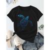European Sizes Pattern Printed Casual Round Neck Short Sleeve T-shirt Summer New Women's Wear