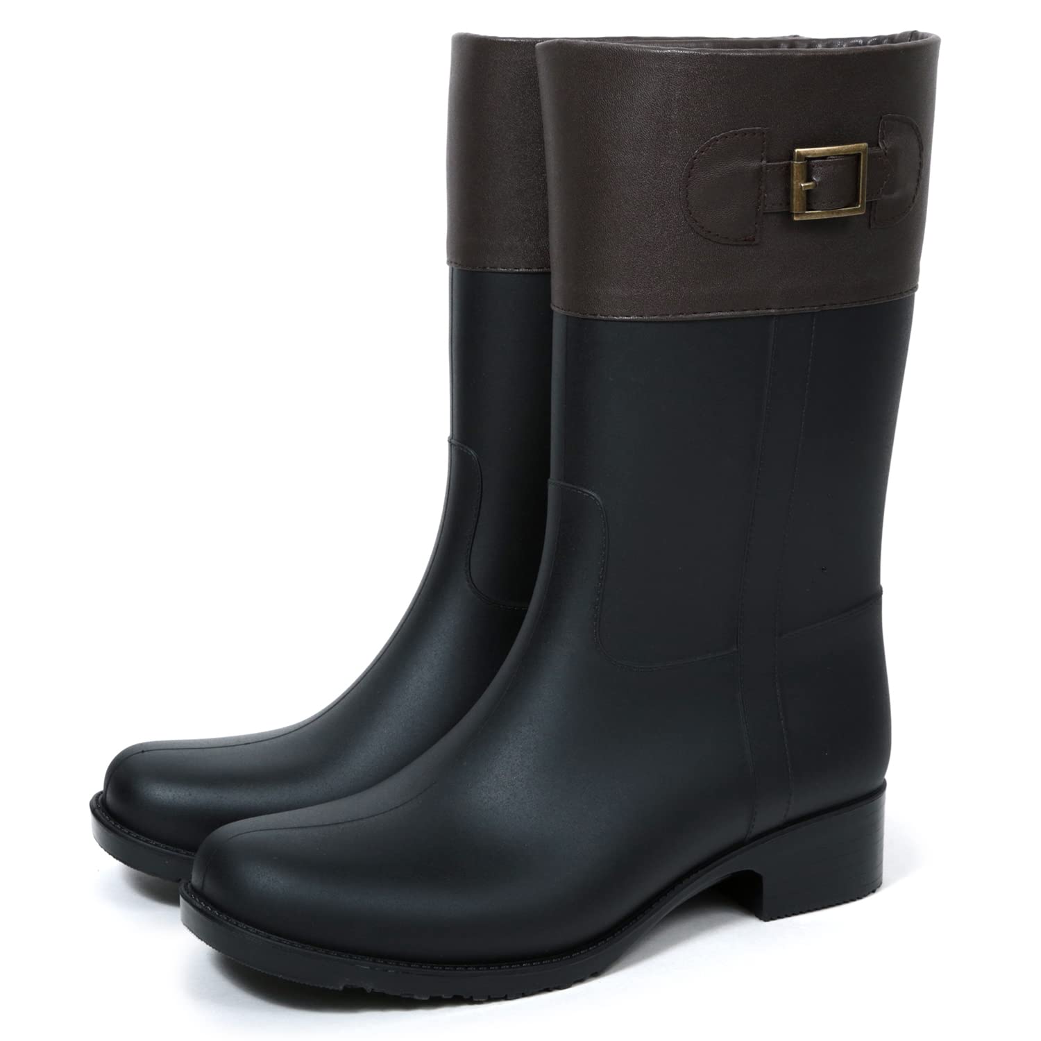 

Женские жокейские резиновые сапоги средней длины Akiriko с вязаной подкладкой, коричневые, размер L