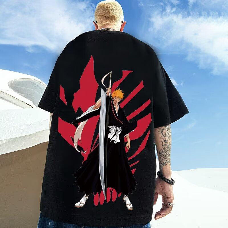 

Anime character printed short sleeved T-shirt for men and women summer new couple s top 5XL