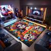 1PC Custom Name Day Dead Celebration Theme Floor Mat Ideal for Living Room, Game Rooms, Office, Bedroom,Floor Mat Playful Design