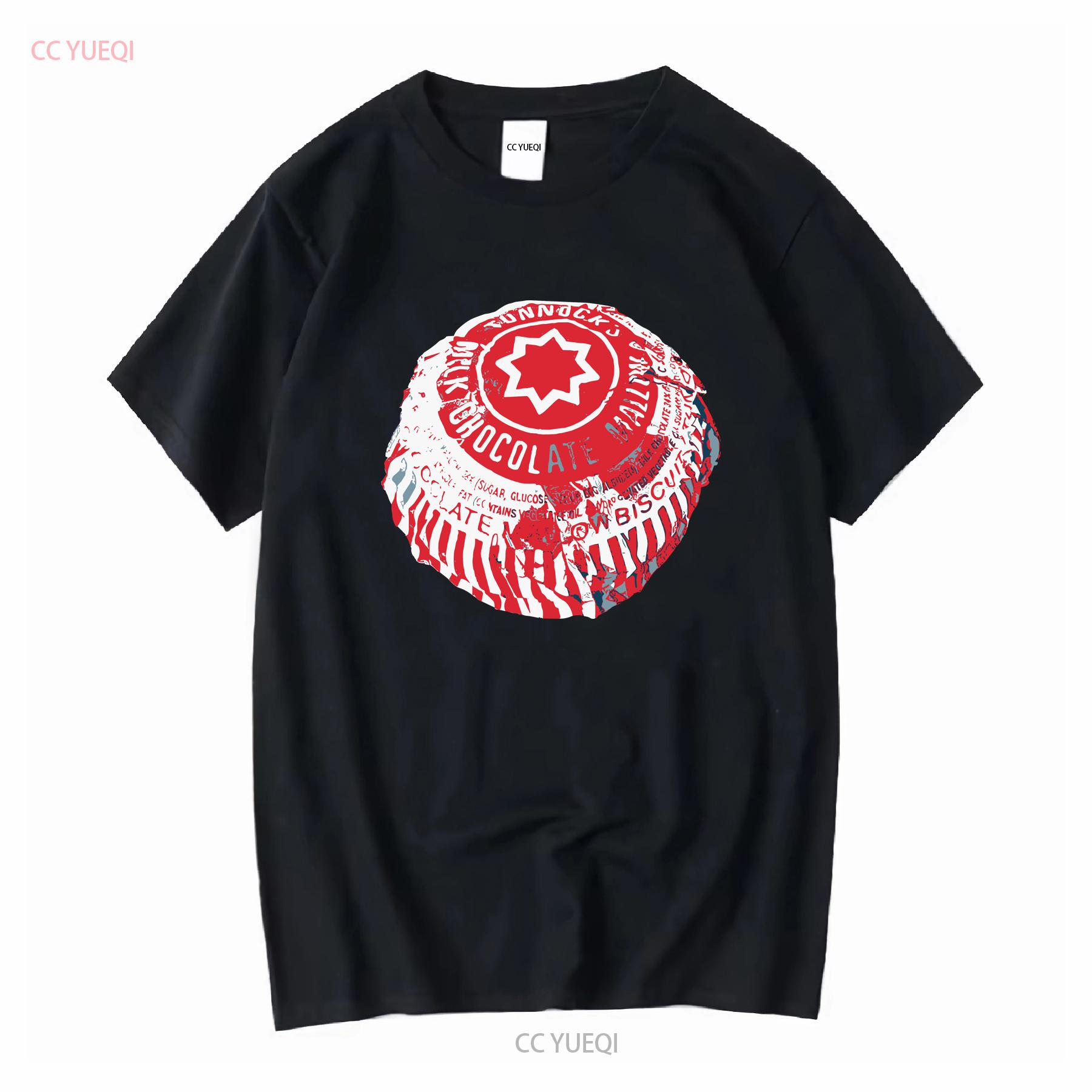 

Tunnocks Tea Cake Pop Art White and Red Design T Shirt long or short sleeves vintage Washed designer clothes Comfortable S