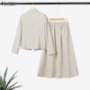ZANZEA Women Long Sleeve Blazer and Long Skirts Casual Two Piece Suit Sets