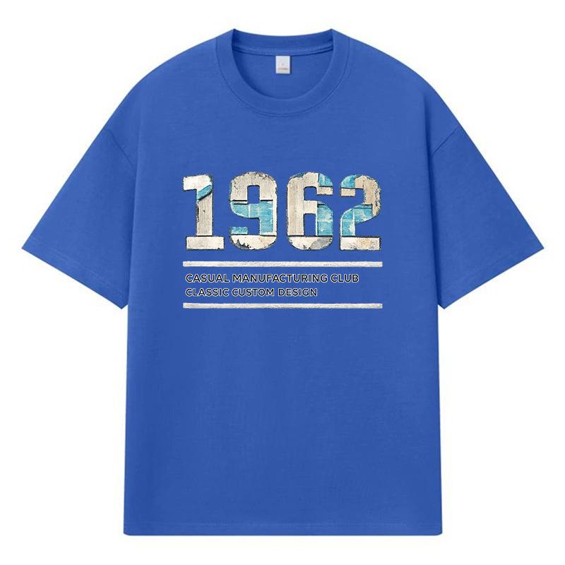 1962 Printed Graphic Streetwear Y2k Harajuku Clothes 100% Cotton T Shirt Casual Oversized Summer Men T-shirt