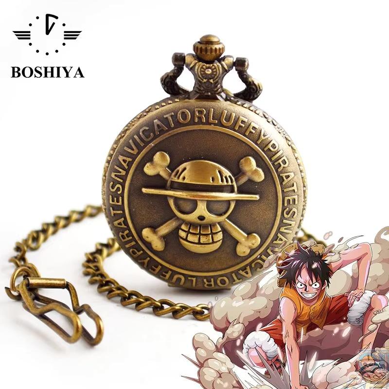 

One Piece Король Піратів кишеньковий годинник люмінесцентний старий годинник вінтажний перекидний кулон дитячий студентський намисто аніме Розважальний Грати Безпечно Дружній до дітей Весело