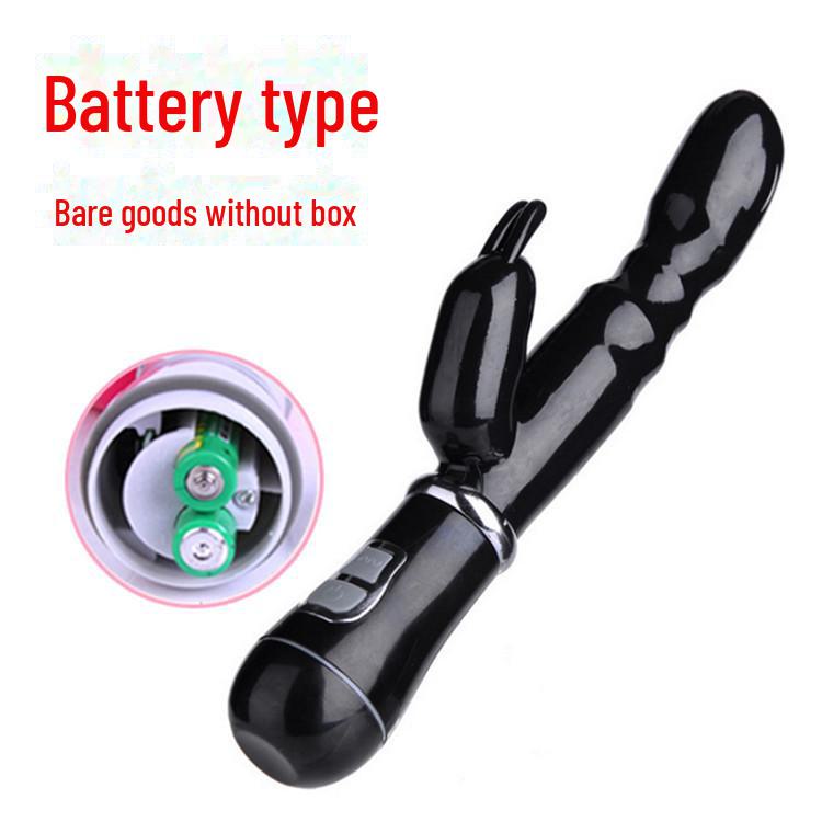 Vibrator reîncărcabil cu șoc dublu pentru punctul G, tip iepure, pentru cupluri - Dispozitiv de masaj cu vibrații intense